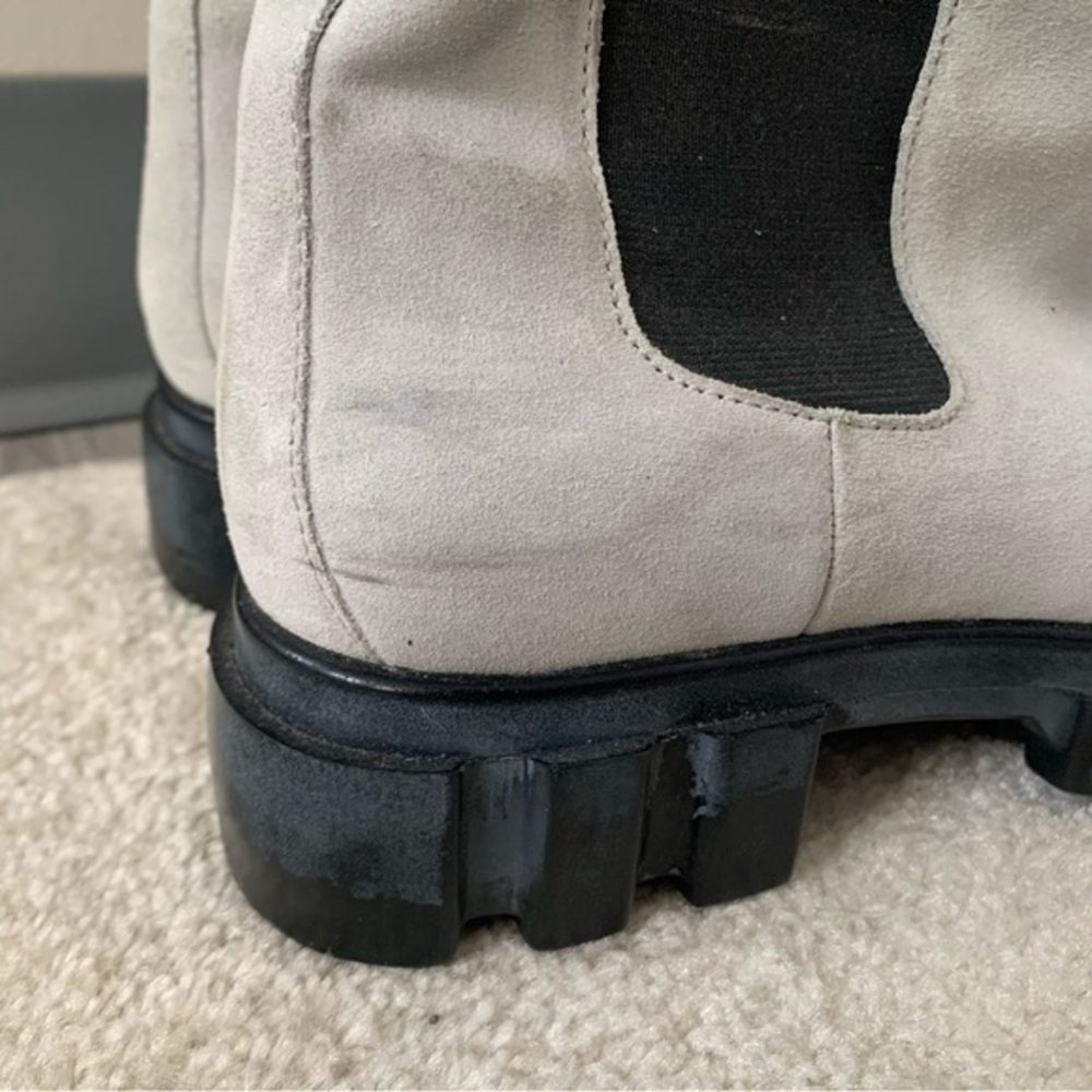 ✅ Free People Chelsea Boots Brooks Lug Soles in Suede Grey Blue - Picture 5 of 10